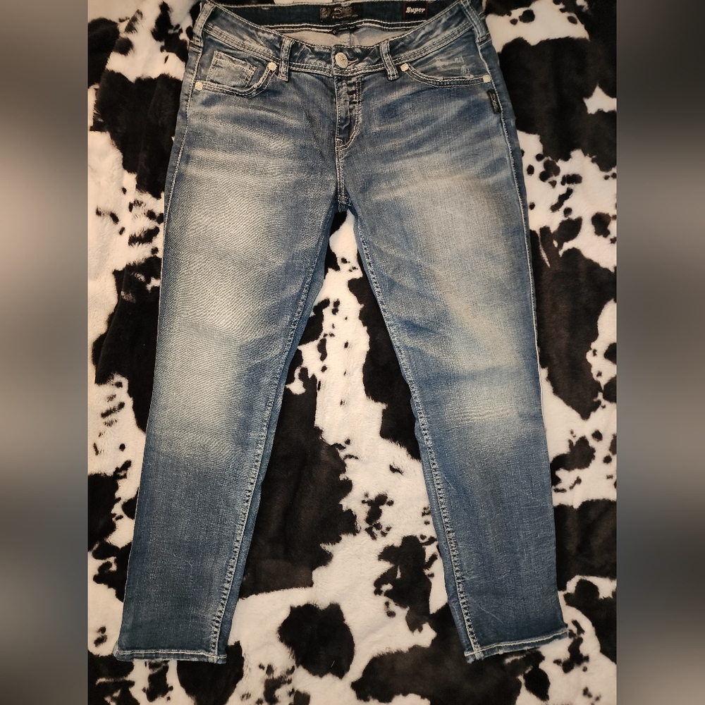 Silver Boyfriend stretch jeans